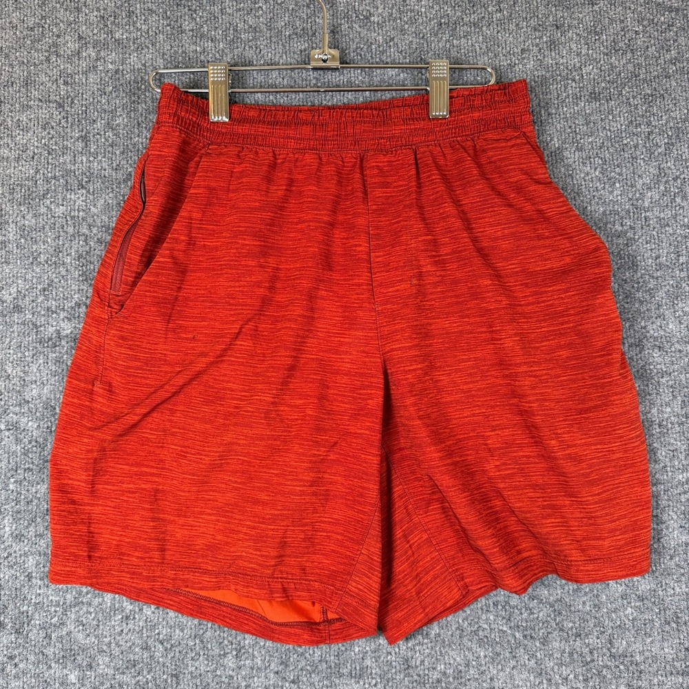 Lululemon Pace Breaker Shorts Mens S Orange Red Heather Unlined 7" Gym Stretch